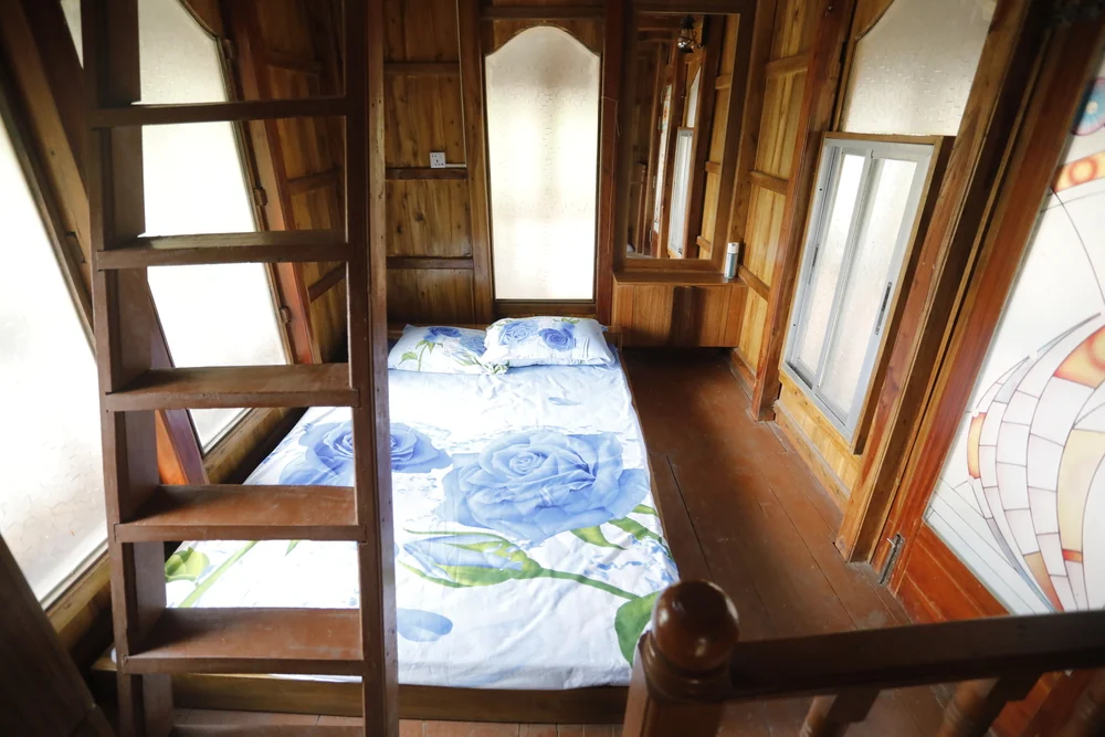 Loft sleeping area inside Aadi Kuthi